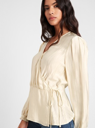 Stripe Wrap Top | Banana Republic (US)