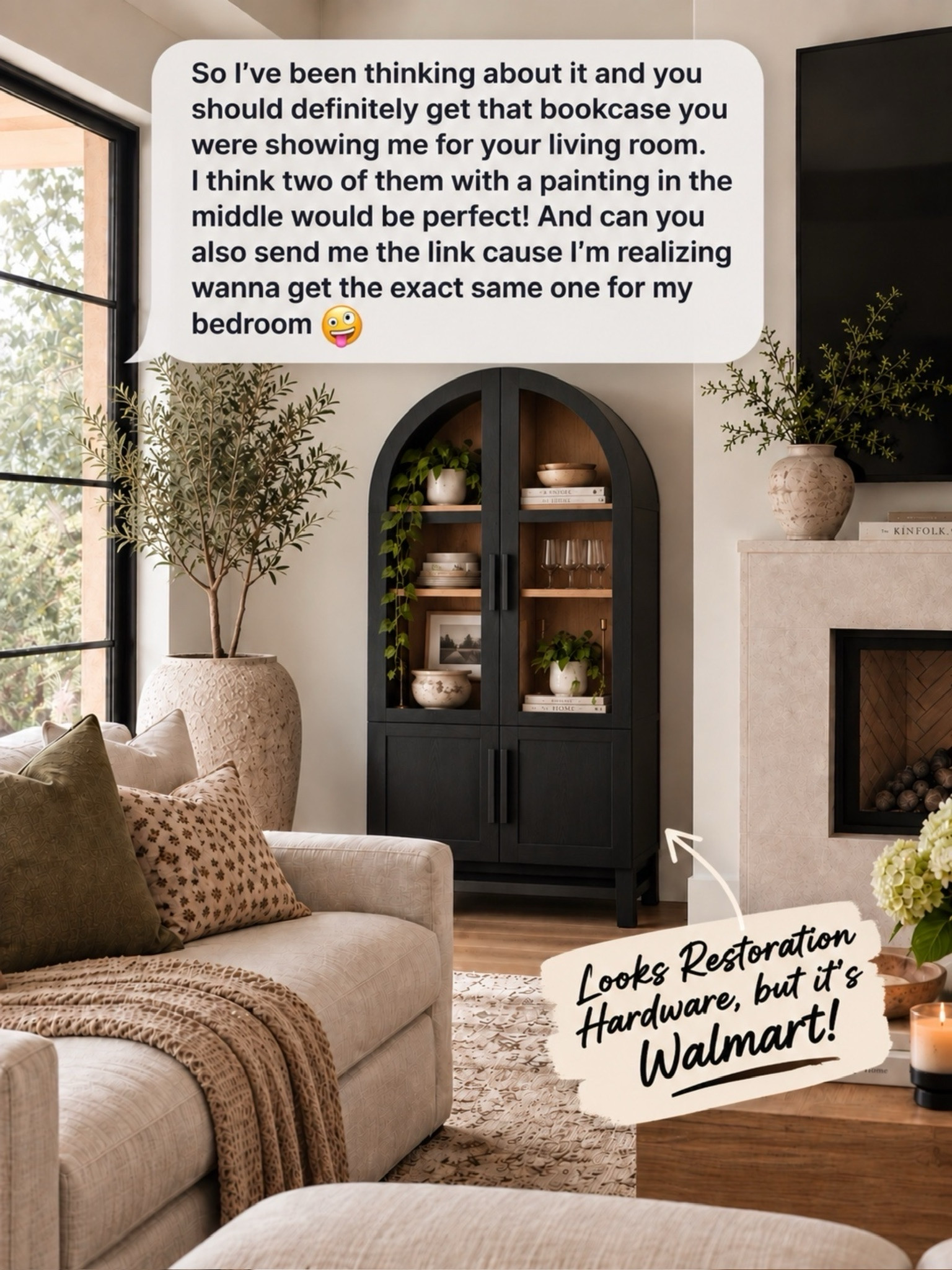 This bookcase is so beautiful. Just ordered two to put in my living room. I’m going to put them next to each other with about 4 feet in between where I’m gonna put a plant and then a photo with a light above it. And to get a gorgeous bookshelf that looks restoration hardware for under $300 is such an good price! ￼￼

#LTKHome #LTKSeasonal