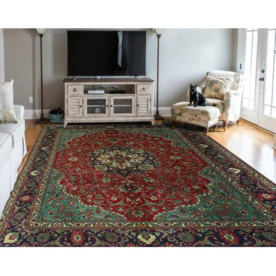 One-of-a-Kind Jamieon Hand-Knotted 9'8 X 12'6 Area Rug in Red | Wayfair North America