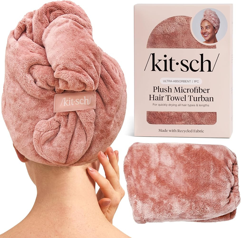 Kitsch XL Microfiber Hair Towel Wrap for Women | Amazon (US)
