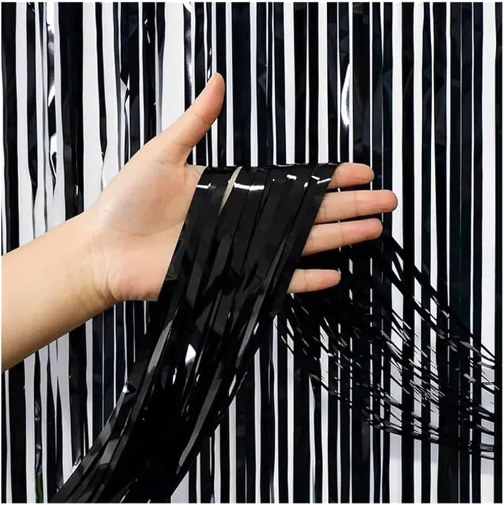 Backdrop Curtains Foil Curtain Backdrop 4pcs 1 * 2M Fringe Curtain Door Rain Decor Photo Booth Ba... | Amazon (US)