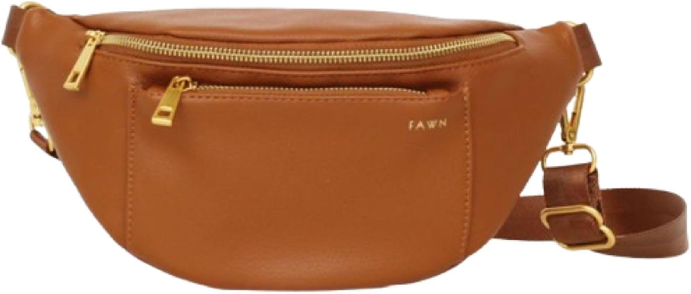 FAWN DESIGN The Fawny Pack Brown Fanny Pack, Fanny Pack for Women Crossbody Bag, 2 Pockets and 6 ... | Amazon (US)