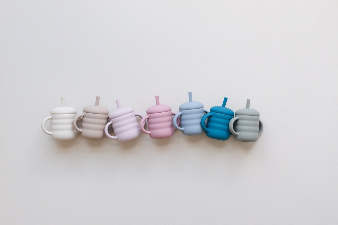Silicone Straw Cup for Babies & Toddlers - Toddler Sippy Cup - Silicone Sippy Cup - Straw Sippy C... | Etsy (US)