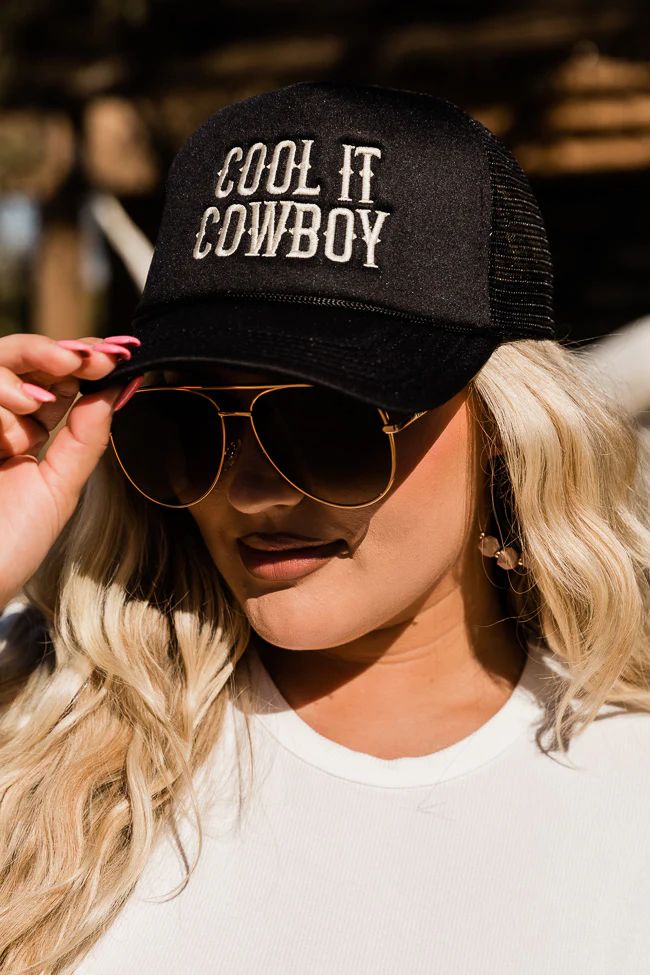 Cool It Cowboy Black Hat | Pink Lily