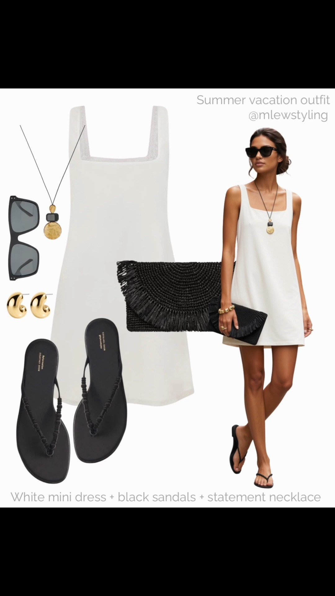 White mini dress 🤍

Tags: elevated summer outfit, DISSH white dress, reformation beaded sandals, revolve black sunglasses, raffia clutch bag, gold earrings, pendant necklace, summer date night

#LTKsummer #LTKdatenight #LTKbag