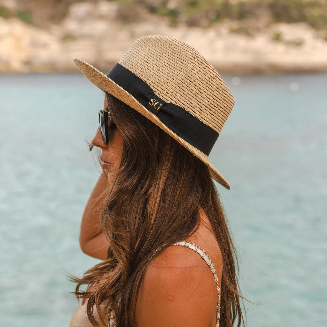 Personalised Summer Straw Hat Personalised Straw Hat Foldable Summer Hat Personalised Beach Hat U... | Etsy (US)