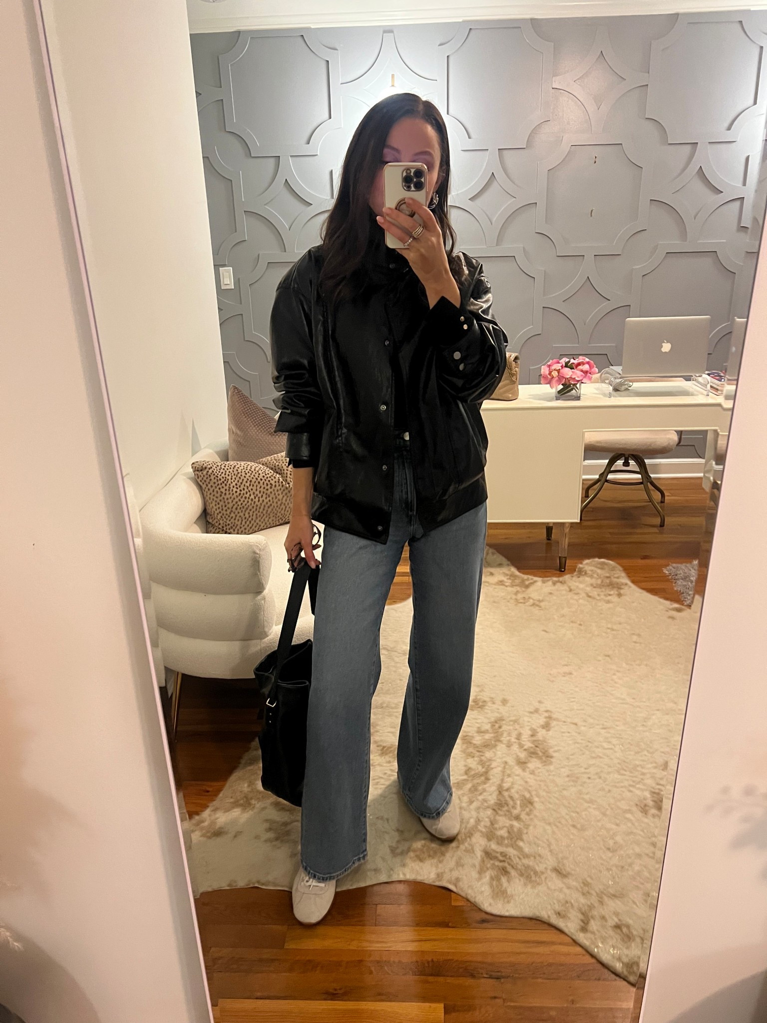 Jeans and size down one! Sneakers comfiest true to size. Jacket true size runs oversized 