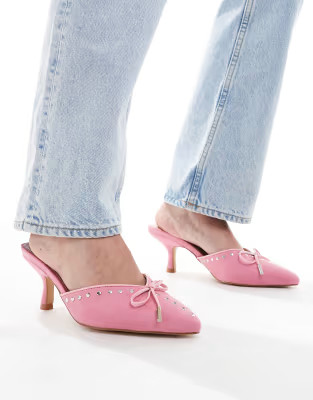 RAID Mimi kitten heel mules in pink  | ASOS | ASOS (Global)