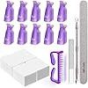 Gel Nail Polish Remover Kit,MORGLES 10pcs Nail Polish Remover Clips Cap 300pcs Nail Wipe Cotton P... | Amazon (US)
