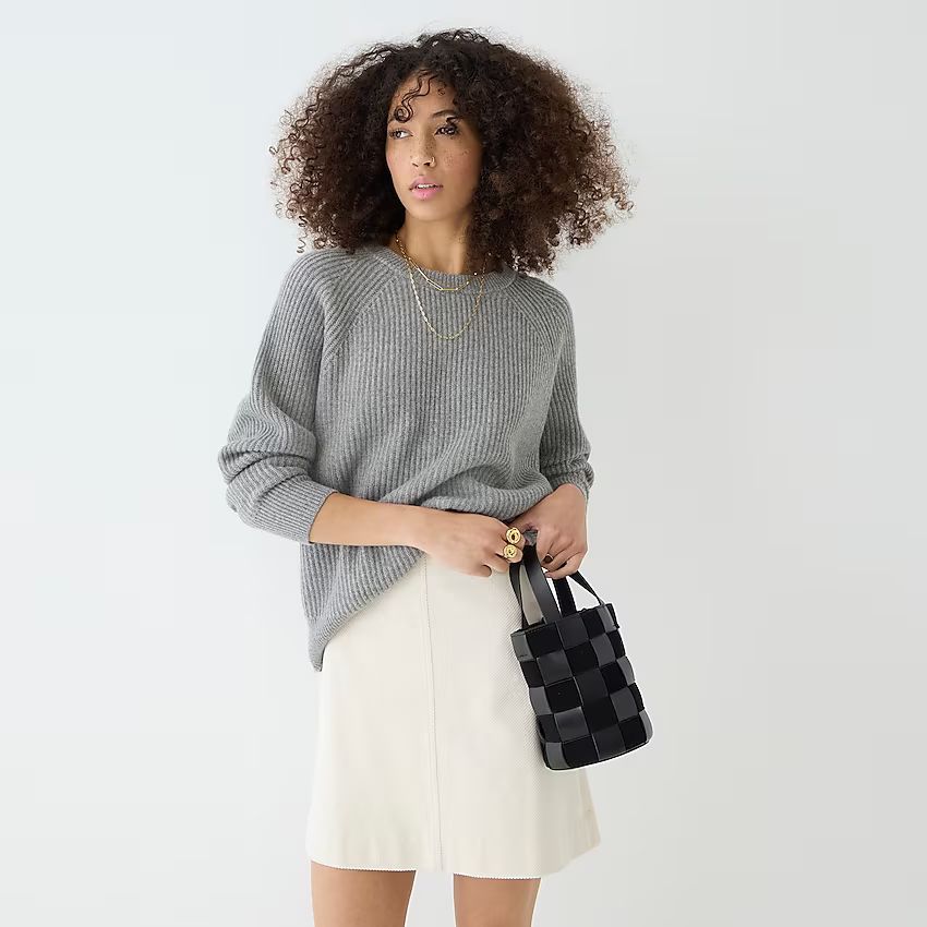 Ribbed cashmere oversized crewneck sweater | J.Crew US