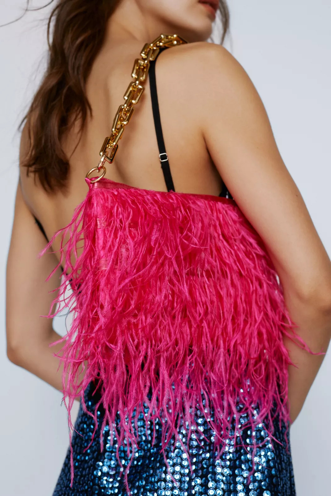 Feather Chain Strap Bag | Nasty Gal (US)