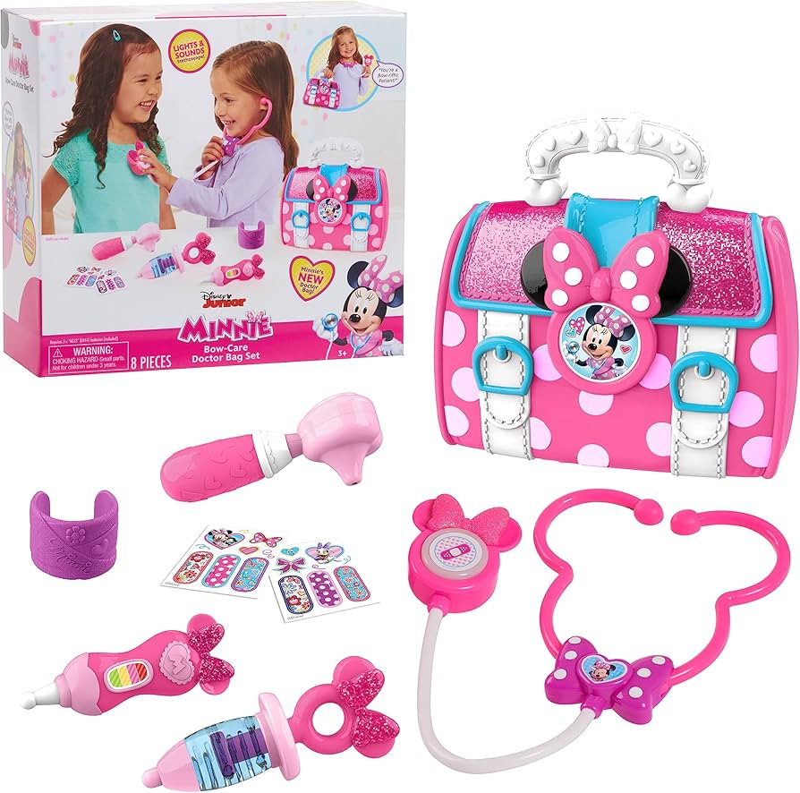 Disney Junior’s Minnie Mouse Bow-Care Doctor Bag Set, Dress Up and Pretend Play, Kids Toys for ... | Amazon (US)