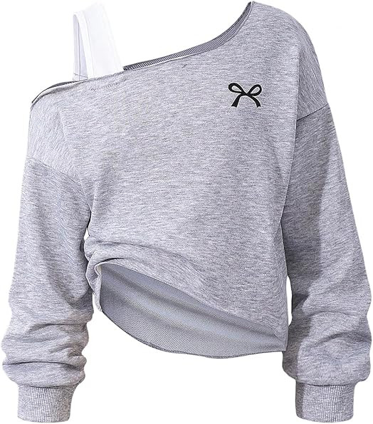 SOLY HUX Girl's Off The Shoudler Pullover Sweatshirts | Amazon (US)