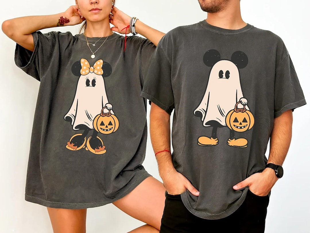 Comfort Colors® Retro Mickey Minnie Halloween Couple Shirts, Mickey Ghost Shirt, Minnie Ghost Sh... | Etsy (US)