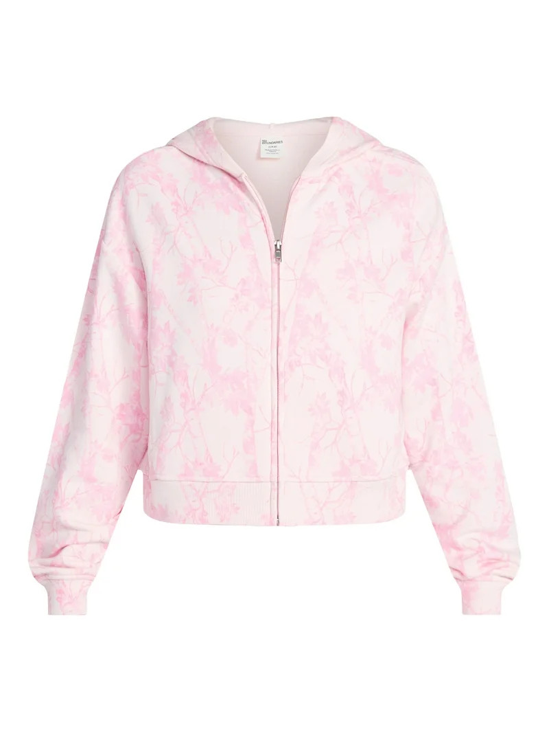 No Boundaries Boxy Zip-Up Hoodie, Women's XXS-XXL | Walmart (US)