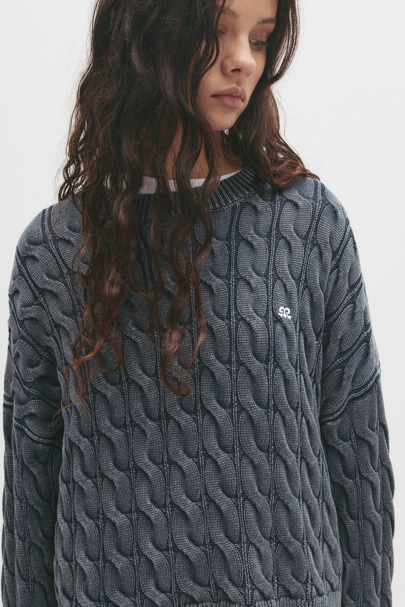 Pullover mit Zopfmuster im Used-Look - PULL&BEAR | PULL and BEAR DE