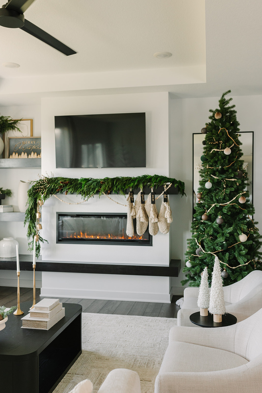 My cozy Christmas living room—twinkle lights, warm neutrals, and all the festive magic wrapped into one 🎄✨ 

 

#LTKHoliday #LTKHome