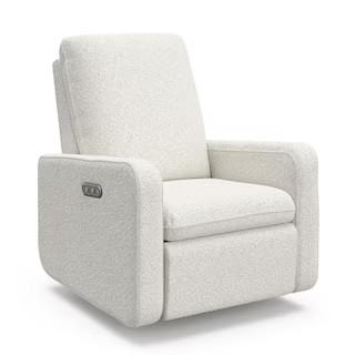 Graco Teddi Ivory Boucle Power Recliner Swivel Glider with USB 06511-31P - The Home Depot | The Home Depot