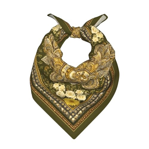 ANSGSD Green Boho Paisley Floral Bohemian Head Scarf Hair Neck Scarves for Women Fashion Silk Satin Purse Bag Scarfs Handbags Bandana Neckerchief | Amazon (US)