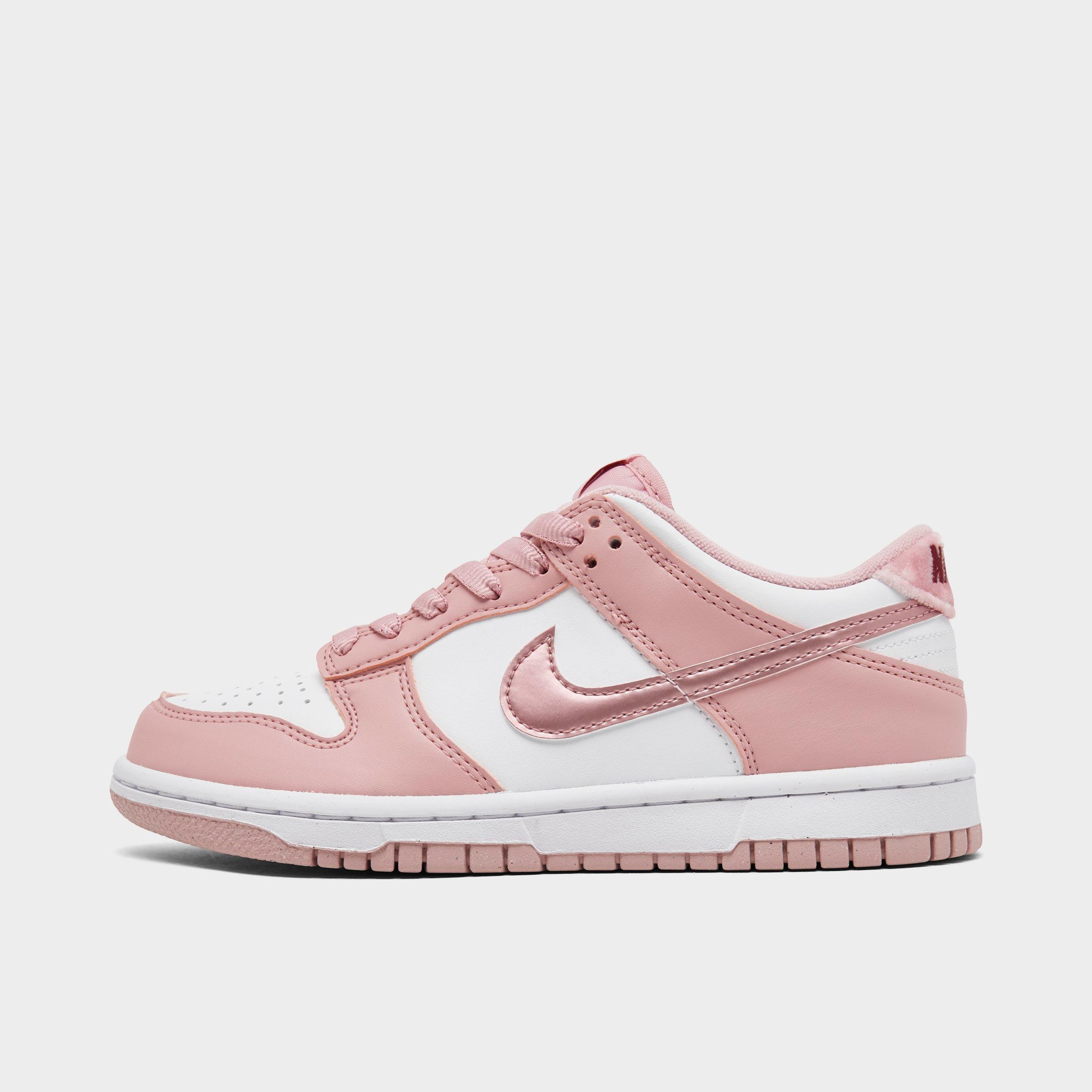 Nike Girls' Big Kids' Dunk Low Casual Shoes in Blue/White/Dark Obsidian Size 4.0 Leather | Finish Line (US)