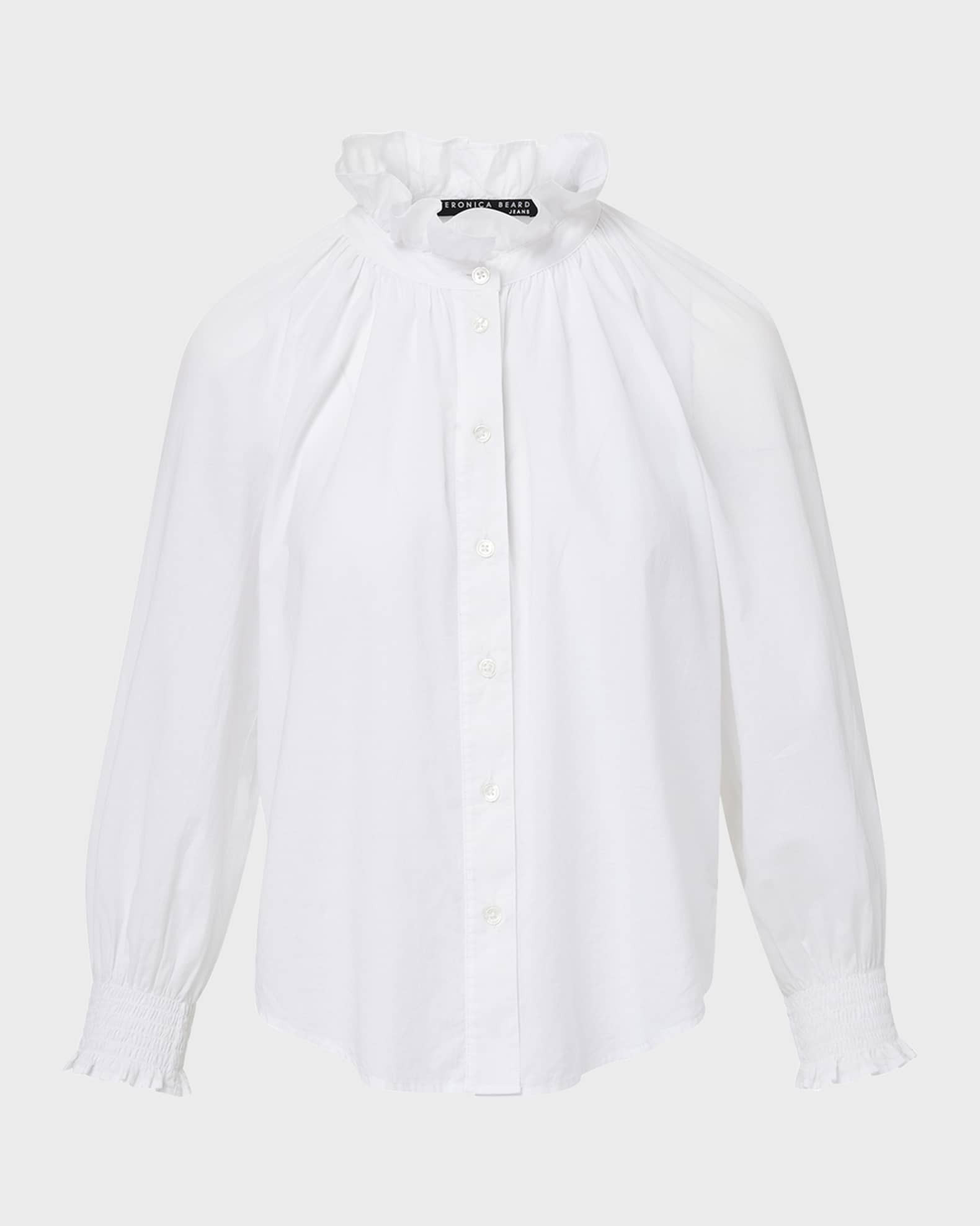 Calisto Classic Ruffle Collared Shirt | Neiman Marcus