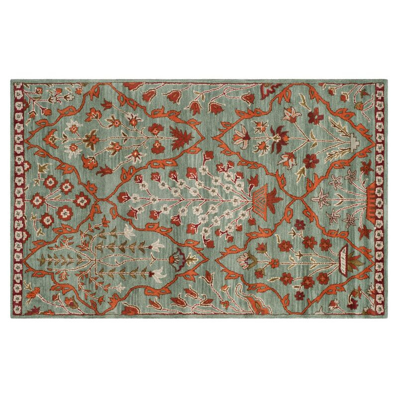 Brent Rug, Blue/Rust | One Kings Lane
