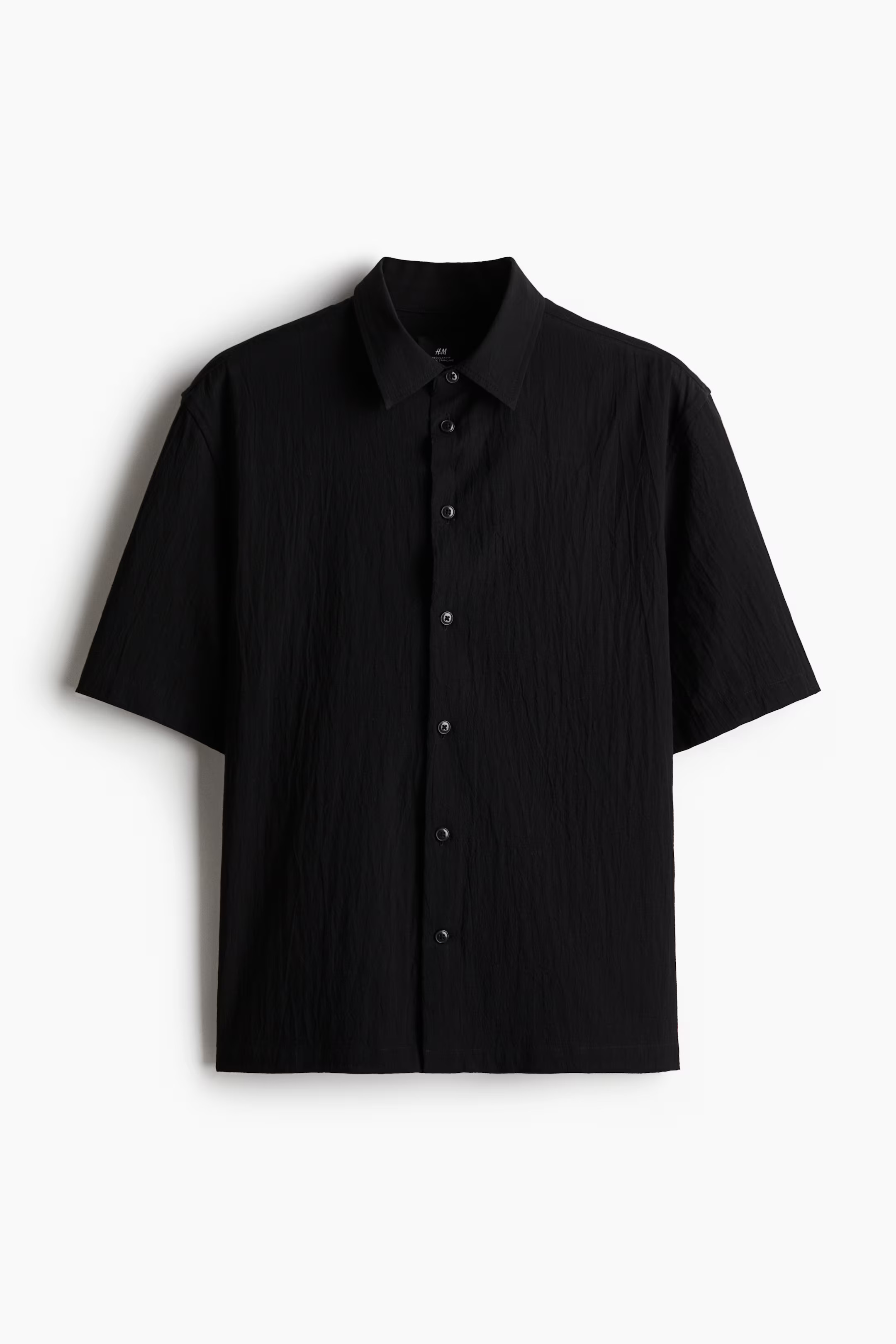 Regular-Fit Crinkled Short-Sleeved Shirt | H&M (UK, MY, IN, SG, PH, TW, HK)