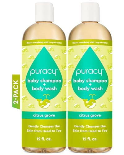 Puracy Shampoo & Body Wash for Children - Perfect Skin, Pure Ingredients with 12 Fruit & Vegetable Extracts for Silky Smooth Skin, Gentle Citrus Grove Aromas, 98.8% from Mother Nature, 12 Fl Oz (2-Pk) | Amazon (US)