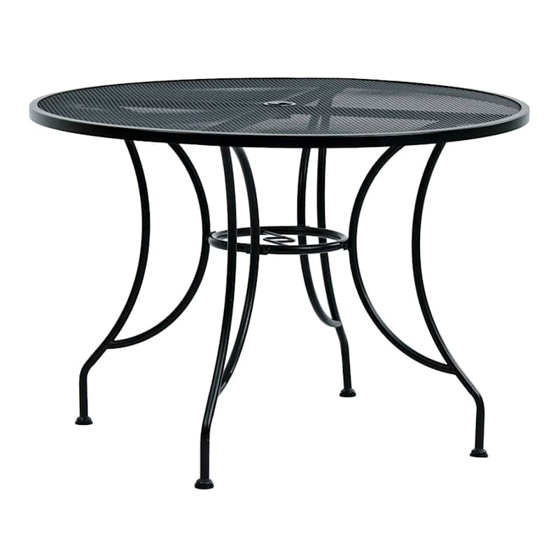 Woodhill Round Metal Patio Dining Table, Black | At Home