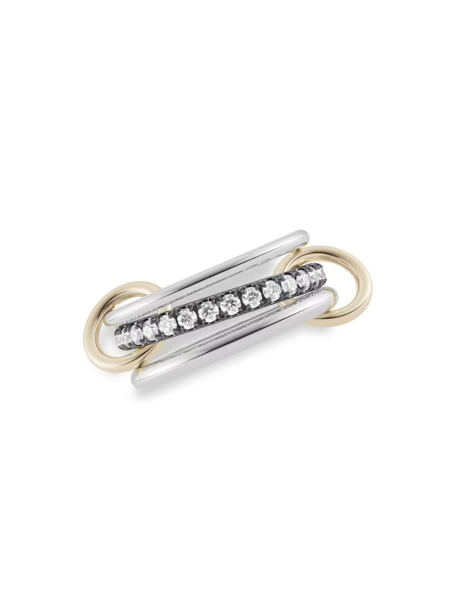 Spinelli Kilcollin Galaxy Petunia Sterling Silver, 18K Yellow Gold, &amp; Diamond Ring | Saks Fifth Avenue