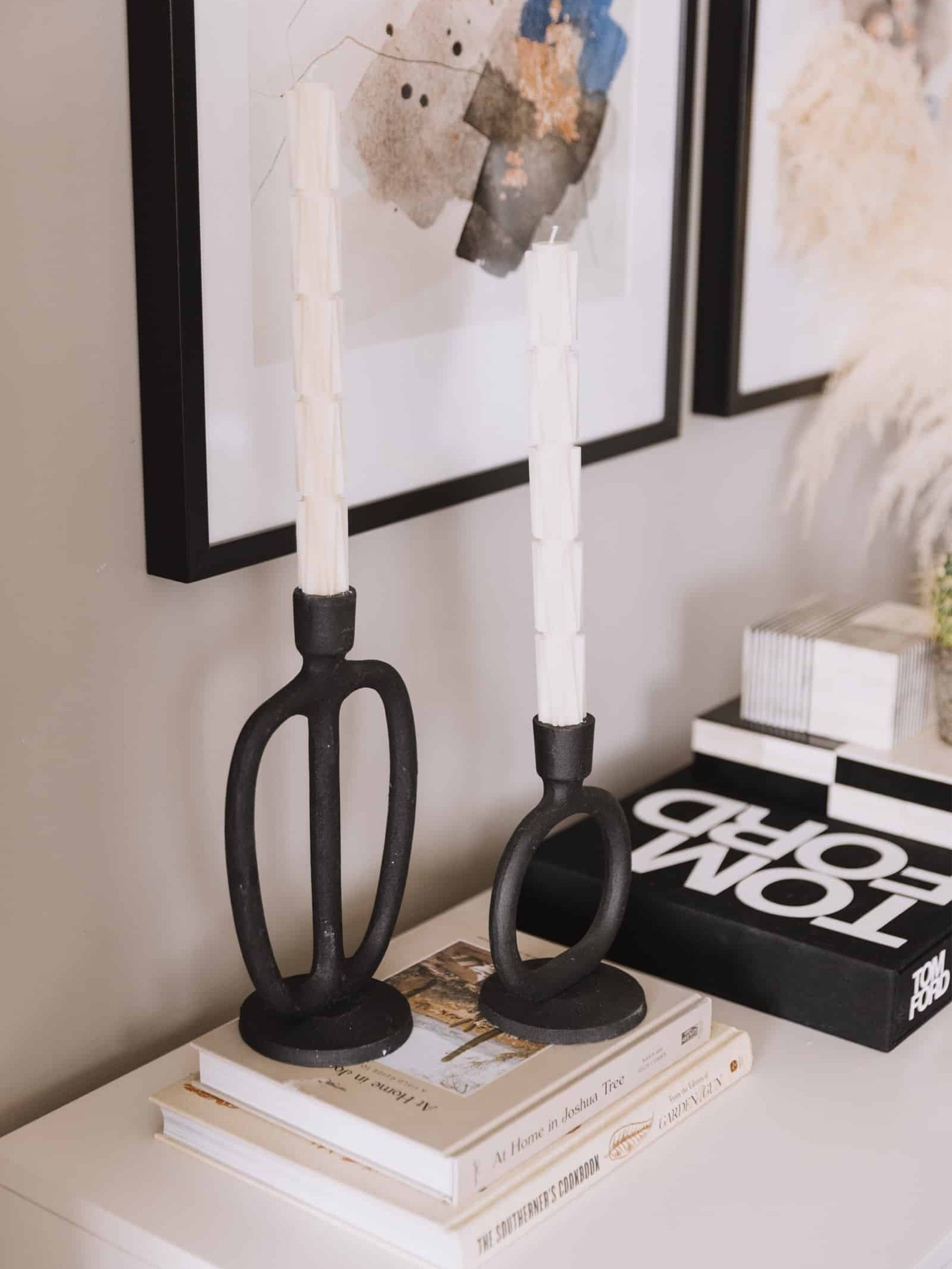 Etsy candles and H&M candle sticks. Coffee table books. Home decor ideas. How to decorate a credenza 

#LTKhome #LTKunder50 #LTKFind