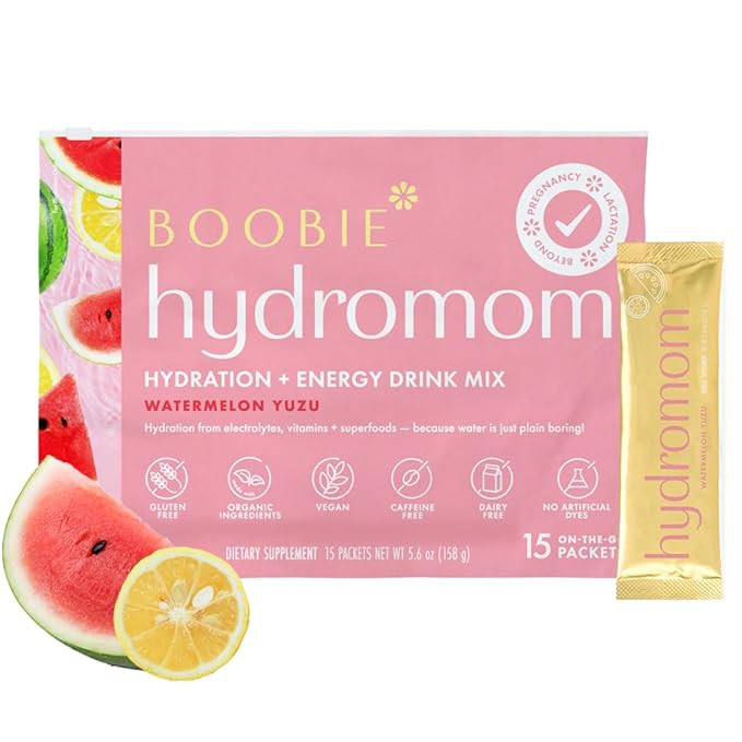Boobie Hydromom Superfood Electrolyte Drink Mix, Watermelon Yuzu | Refreshing Energy & Hydration ... | Amazon (US)