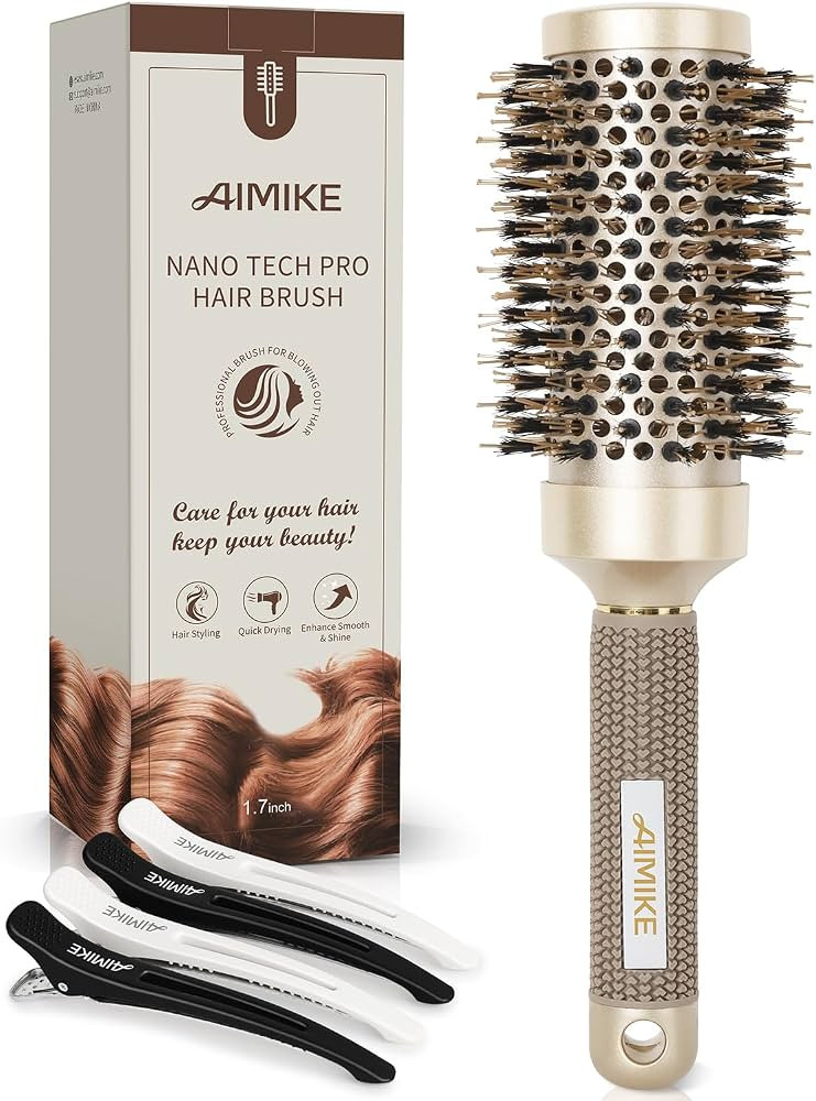 AIMIKE Round Brush for Blow Out, Medium Round Hair Brush Nano Thermal Ceramic & Ionic Tech, for B... | Amazon (US)