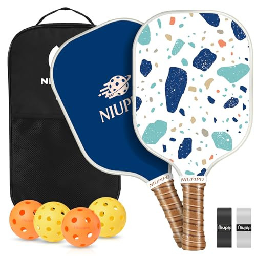 niupipo Pickleball Paddles, Fiberglass Surface Pickleball Set of 2, Lightweight Pickleball Rackets Set with 2 Indoor & 2 Outdoor Pickleball Balls and 1 Bag, Pickle Ball Paddle Set for Men, Women | Amazon (US)