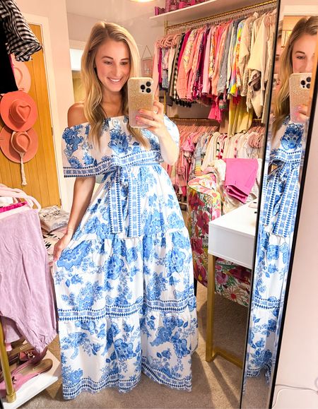 Shein try on haul! Literally in love with this blue and white floral print maxi dress. It's perfect for Greece. Greece trip. Vacation style. Summer style. 

#LTKunder50 #LTKstyletip #LTKtravel