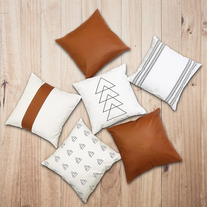 EFOLKI Boho Throw Pillow Covers for Couch and Bed 18x18 Set of 6, Boho Decor,Spring Home Decor, B... | Amazon (US)