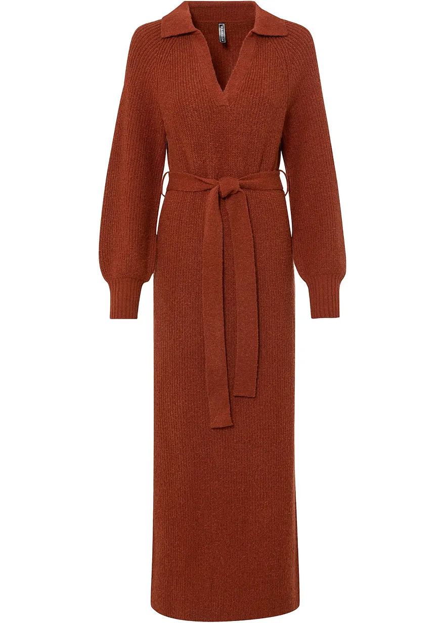 Maxi-Strickkleid mit Gürtel (2-tlg. Set) | Bonprix DE