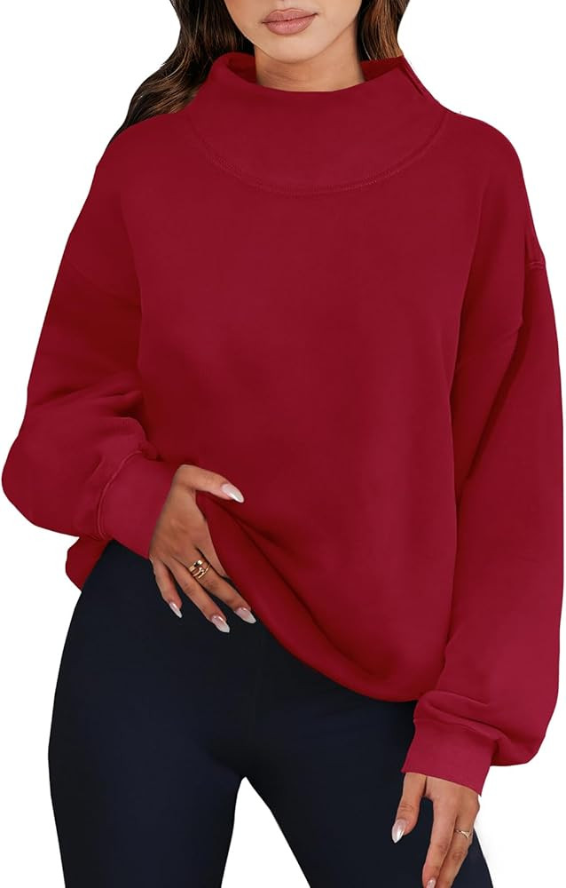 ANRABESS Womens Oversized Sweatshirts Turtleneck Pullover Long Sleeve Hoodies Tops 2025 Fall Fash... | Amazon (US)