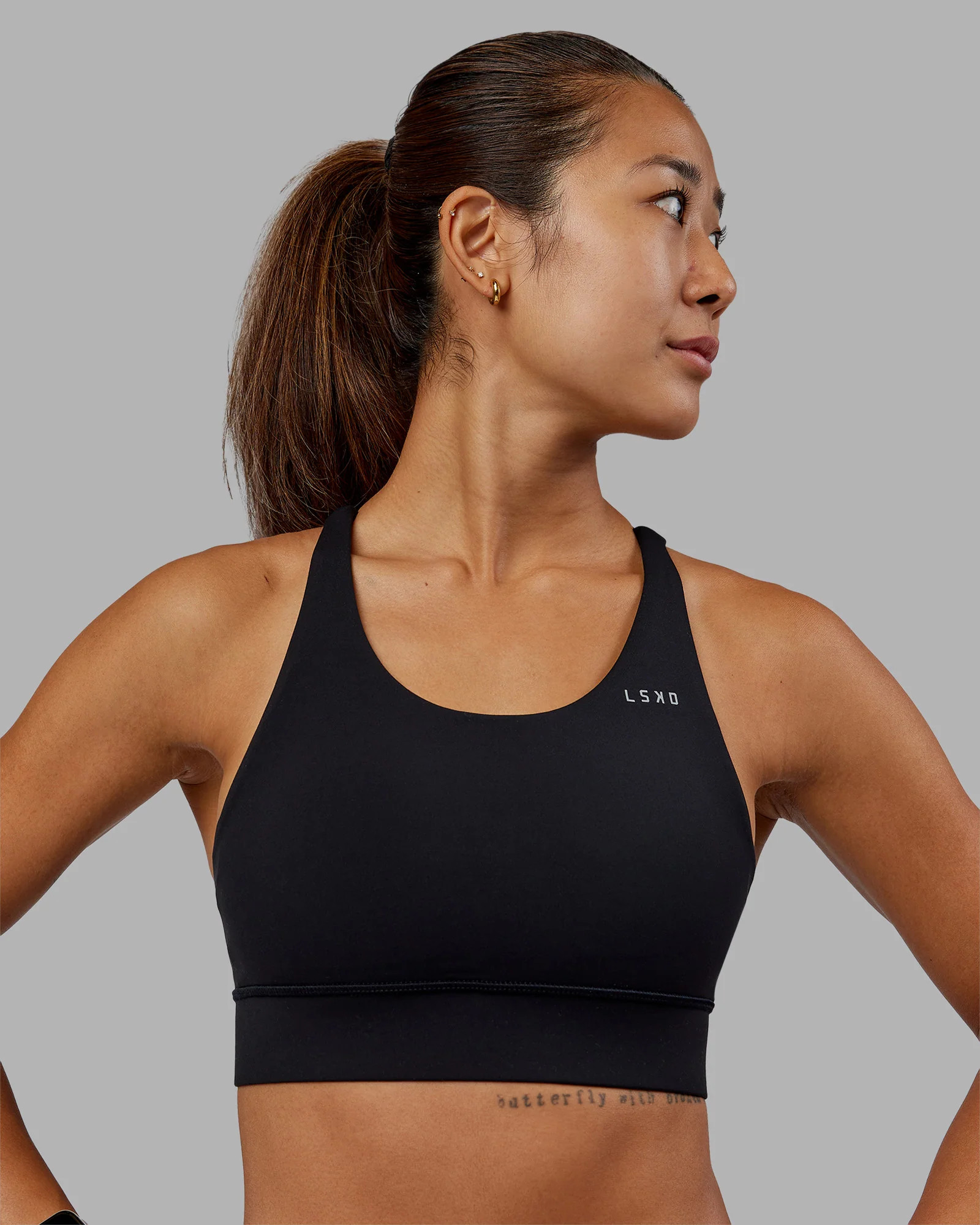 Accelerate Medium Support Sports Bra - Black | LSKD