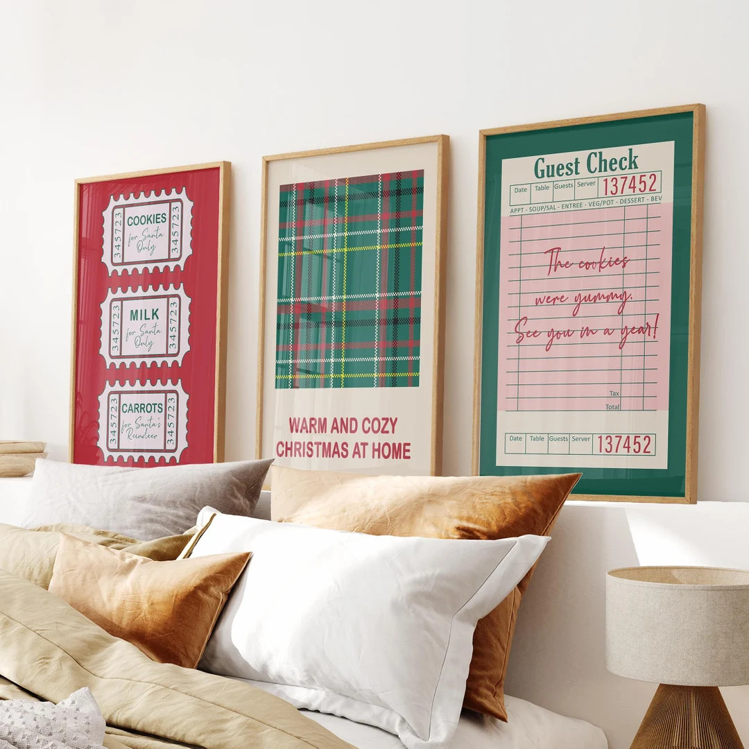 Christmas Ticket Print Set: Festive Holiday Wall Art - Etsy | Etsy (US)