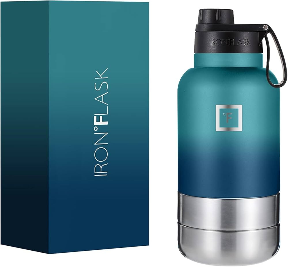 IRON °FLASK Portable Dog Water Bottle & Bowl - All-in-One Travel Accessories Pet Food & Liquids ... | Amazon (US)