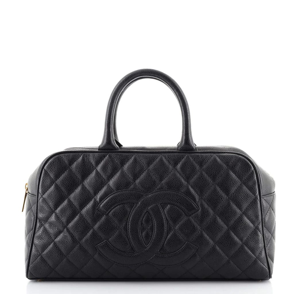 Chanel Timeless CC Bowler Bag Quilted Caviar Large Black 104665198 | Rebag