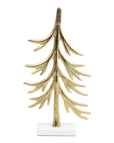 Decorative Tree With Marble Base, Gold | TJ Maxx