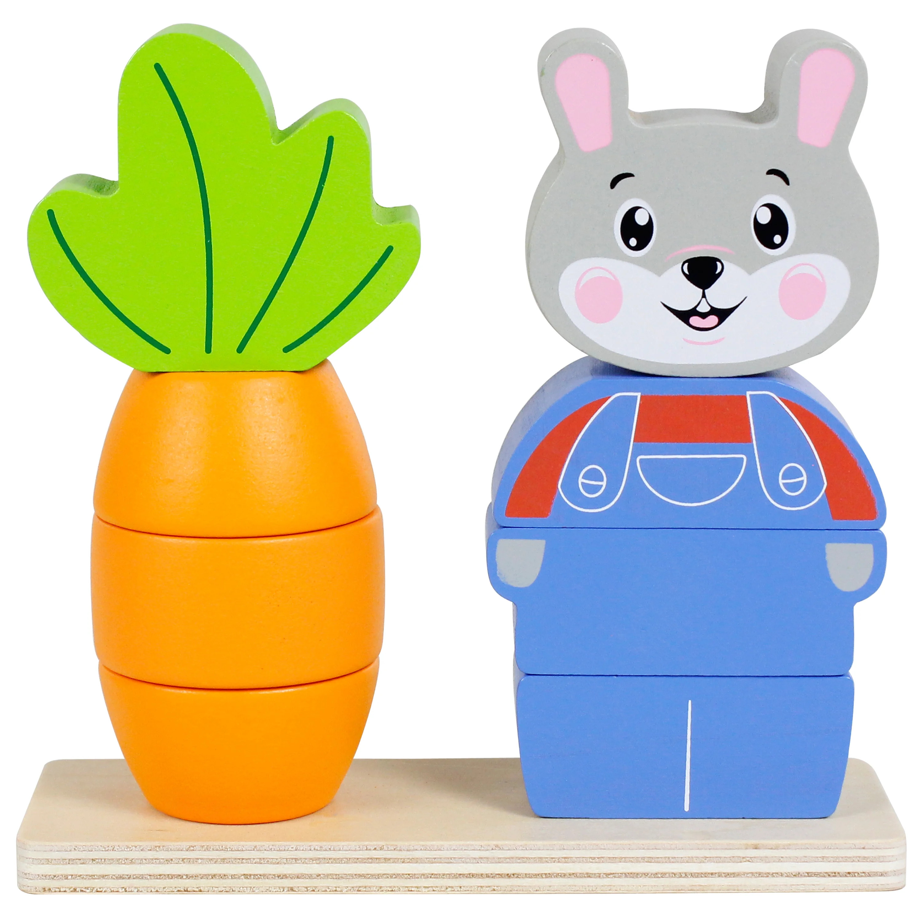 Spark Create Imagine Wooden Rabbit and Carrot Stacking Puzzle for Ages Eighteen Months and Older | Walmart (US)
