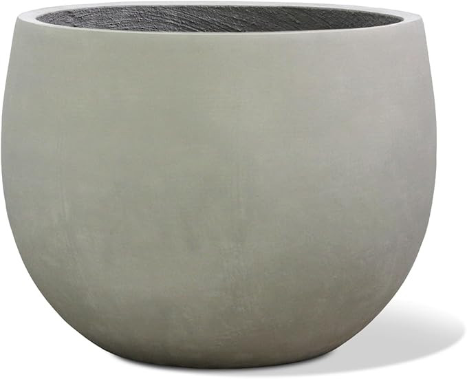 Concrete Planter Outdoor Indoor, Large Cement Plant Pots for Trees Flowers (Grey, 22 inch) | Amazon (US)