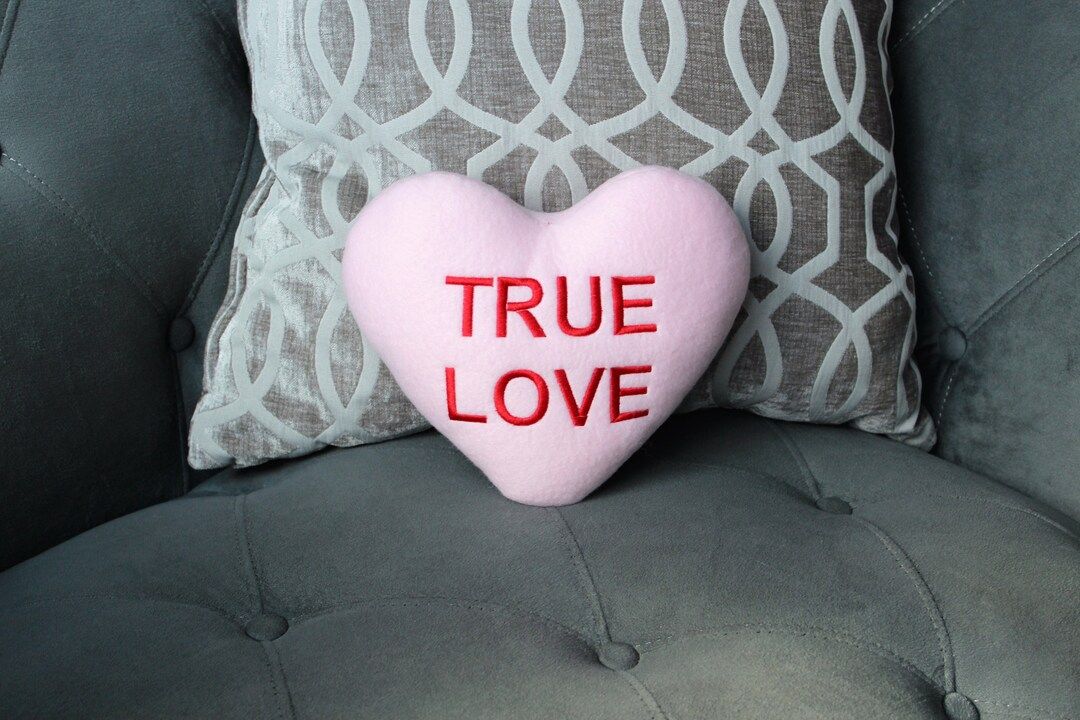 Valentine Heart True Love Pink Stuffed Plush Pillow 7x9 - Etsy | Etsy (US)