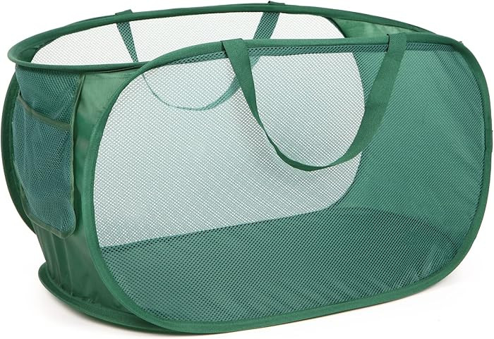 Sturdy Mesh Pop Up Laundry Hamper, Collapsible Laundry Baskets with Side Pocket, Foldable Clothes... | Amazon (US)