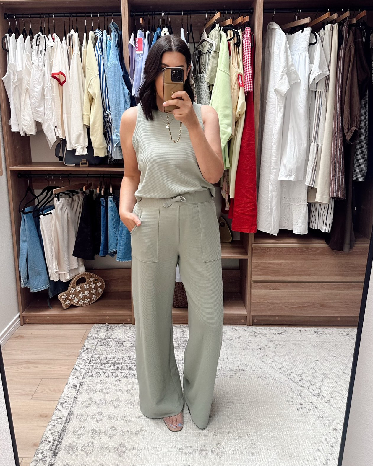 This jumpsuit has been a game changer on days that I don't want to get dressed. It's so comfortable and soft and it's a one and done kind of situation! I'm in the large and it's a perfectly loose fit!  

 