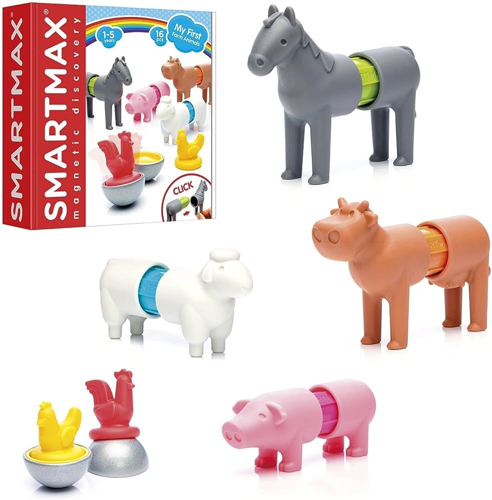 SmartMax My First Farm Animals STEM Magnetic Discovery Building Set with Soft Animals for Ages 1-... | Amazon (US)