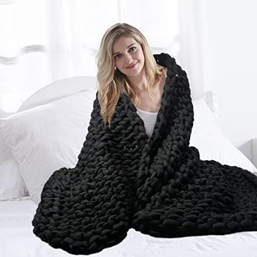 Amazon.com: Waowoo Knitted Cooling Weighted Blanket Queen Size Handmade Chunky Knitted Weighted T... | Amazon (US)
